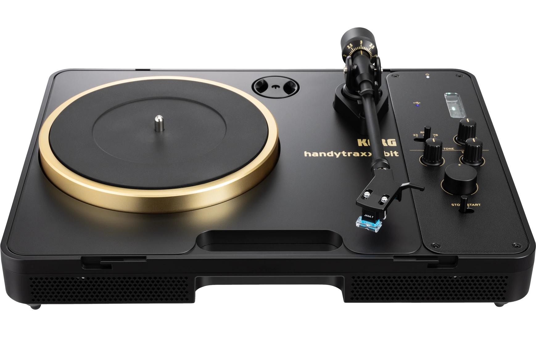 Korg handytraxx 1bit – Plattenspieler – Portabel – Phono-Preamp, mit Lautsprecher – Schwarz