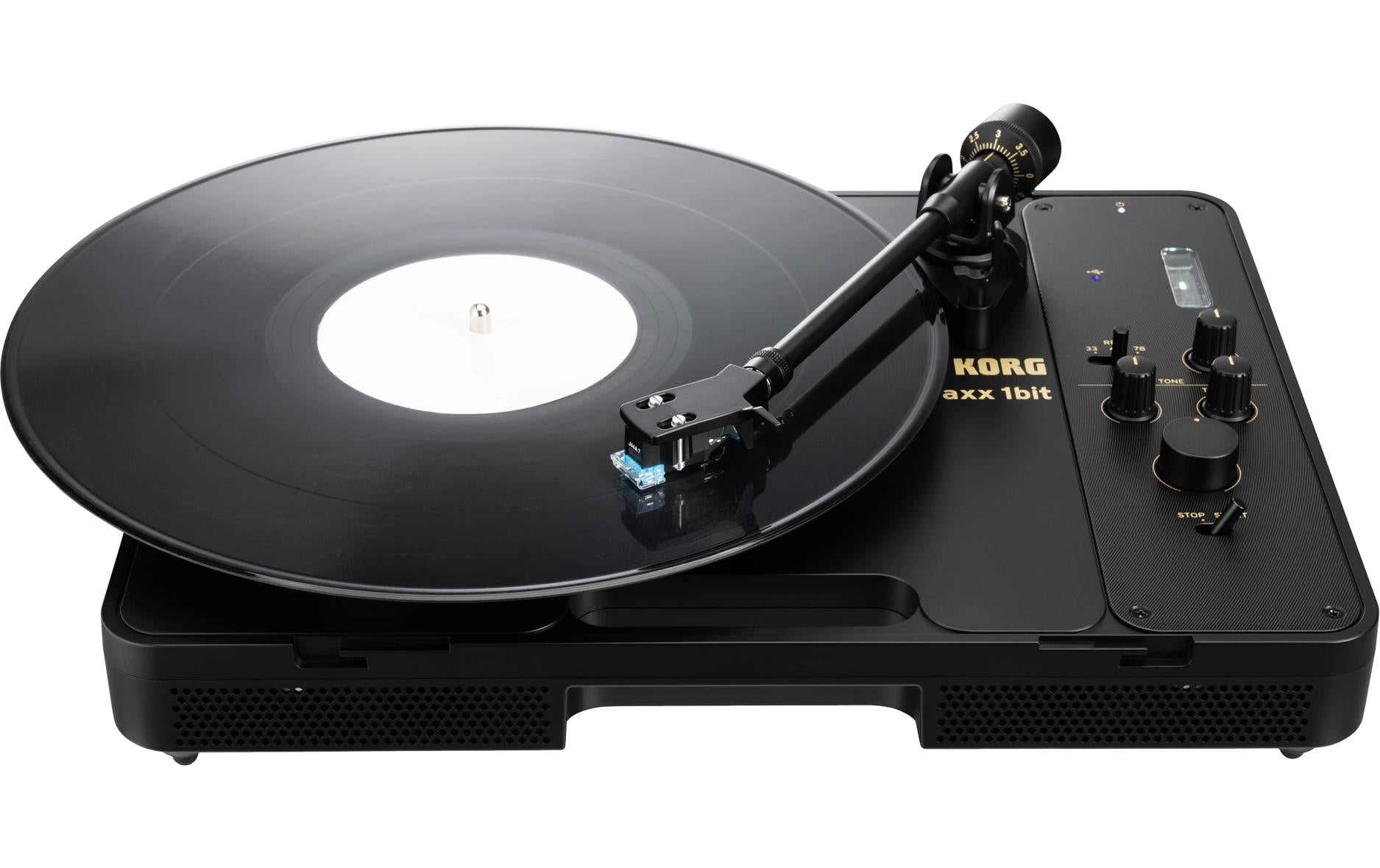 Korg handytraxx 1bit – Plattenspieler – Portabel – Phono-Preamp, mit Lautsprecher – Schwarz