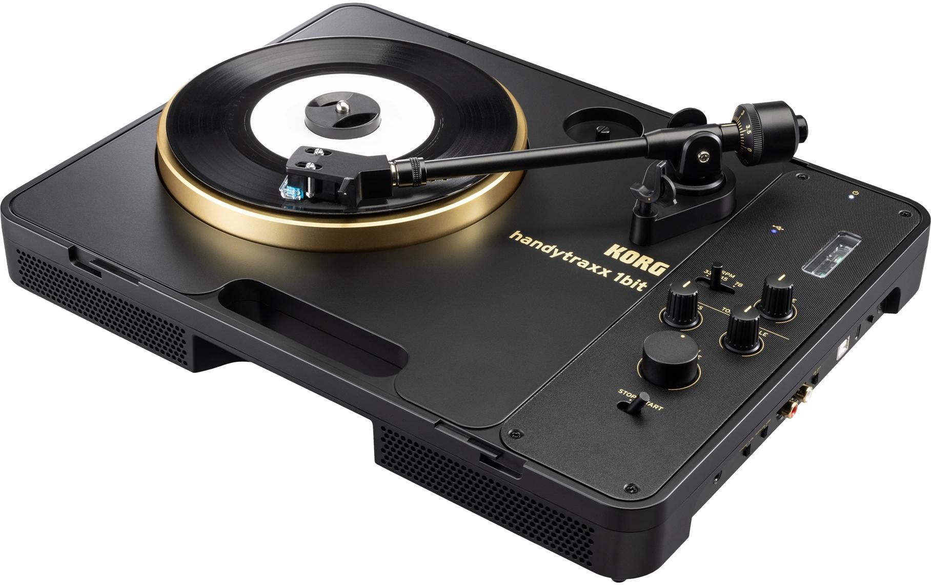 Korg handytraxx 1bit – Plattenspieler – Portabel – Phono-Preamp, mit Lautsprecher – Schwarz