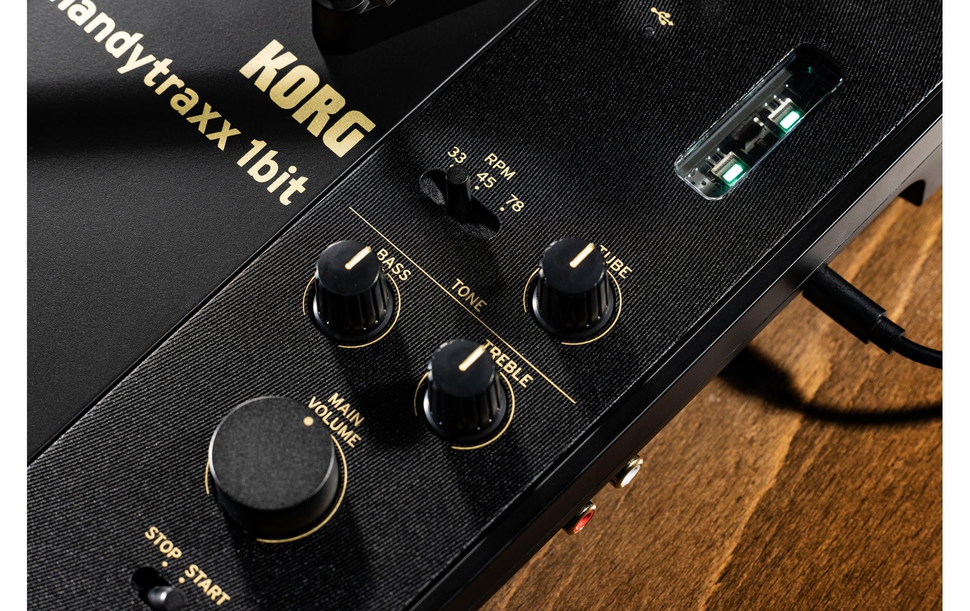 Korg handytraxx 1bit – Plattenspieler – Portabel – Phono-Preamp, mit Lautsprecher – Schwarz