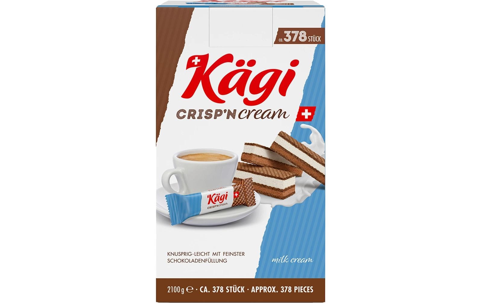 Kägi fret Kägi Crisp'n Cream Waffelgebäck – Milch – 2,1 kg