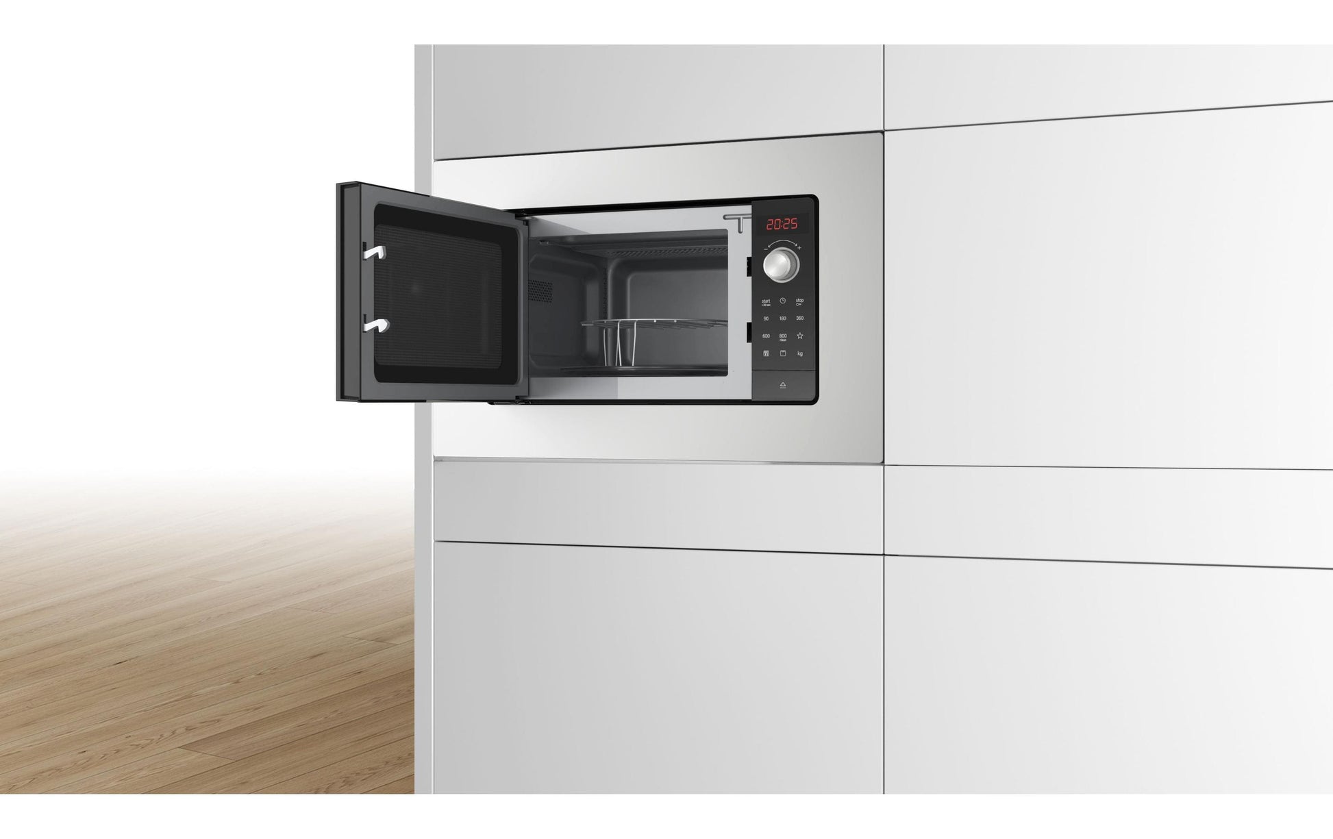 Bosch Einbau-Mikrowelle BEL623MS3 – 20 l, Grill & Heissluft, 800 W – Edelstahl