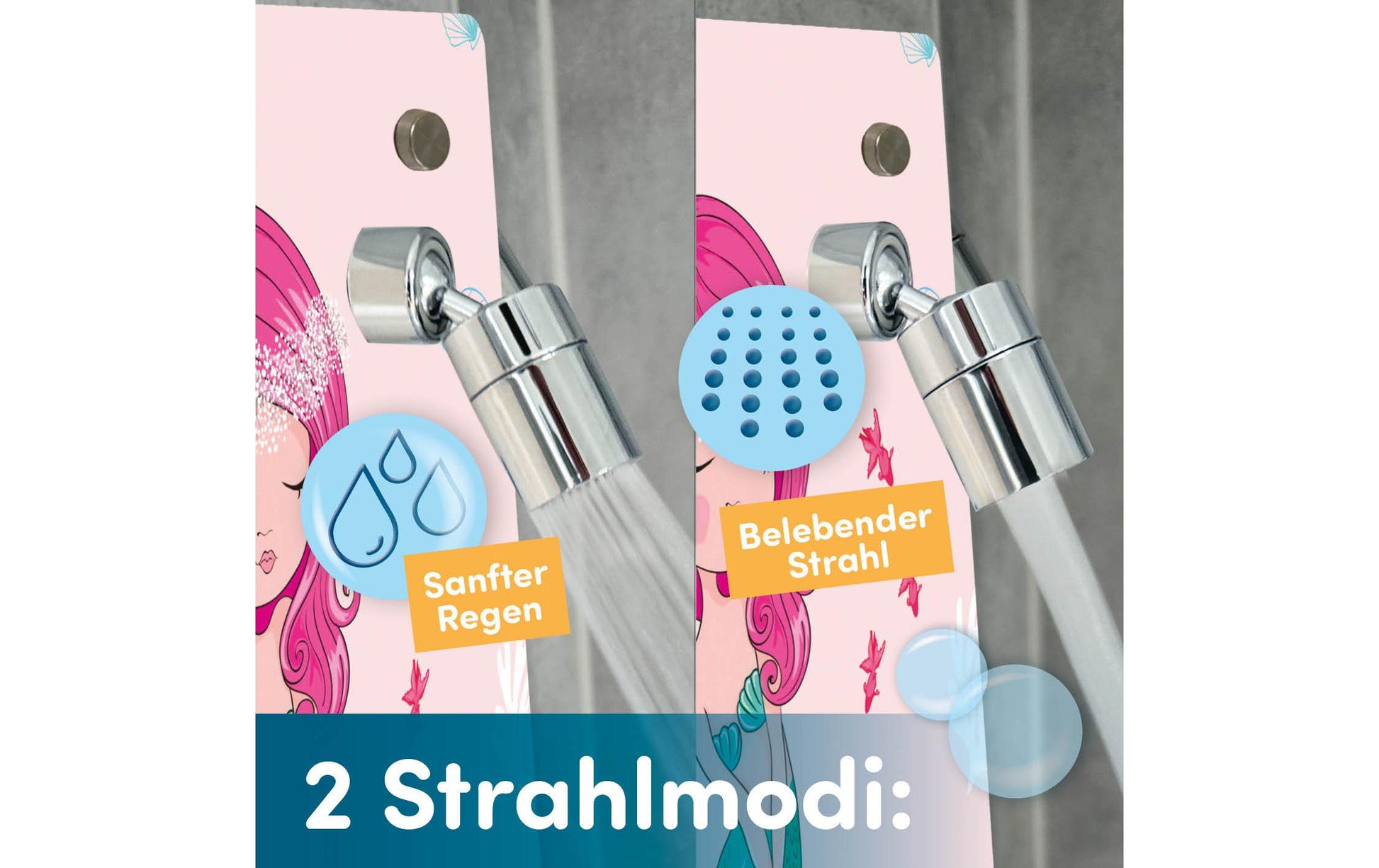 Fredis kinderdusche Fredis Waschlappen Meerjungfrau – 40×30 cm, Rosa