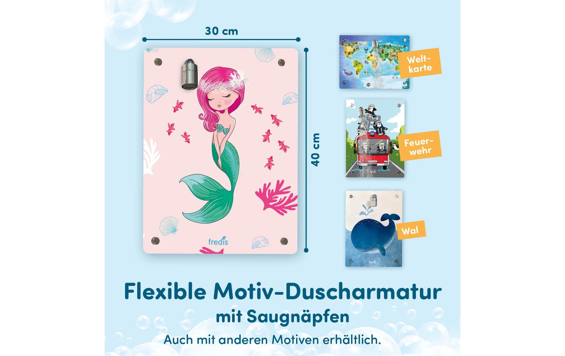 Fredis kinderdusche Fredis Waschlappen Meerjungfrau – 40×30 cm, Rosa
