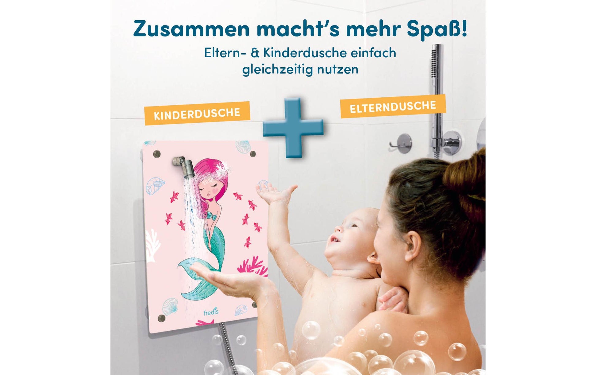 Fredis kinderdusche Fredis Waschlappen Meerjungfrau – 40×30 cm, Rosa