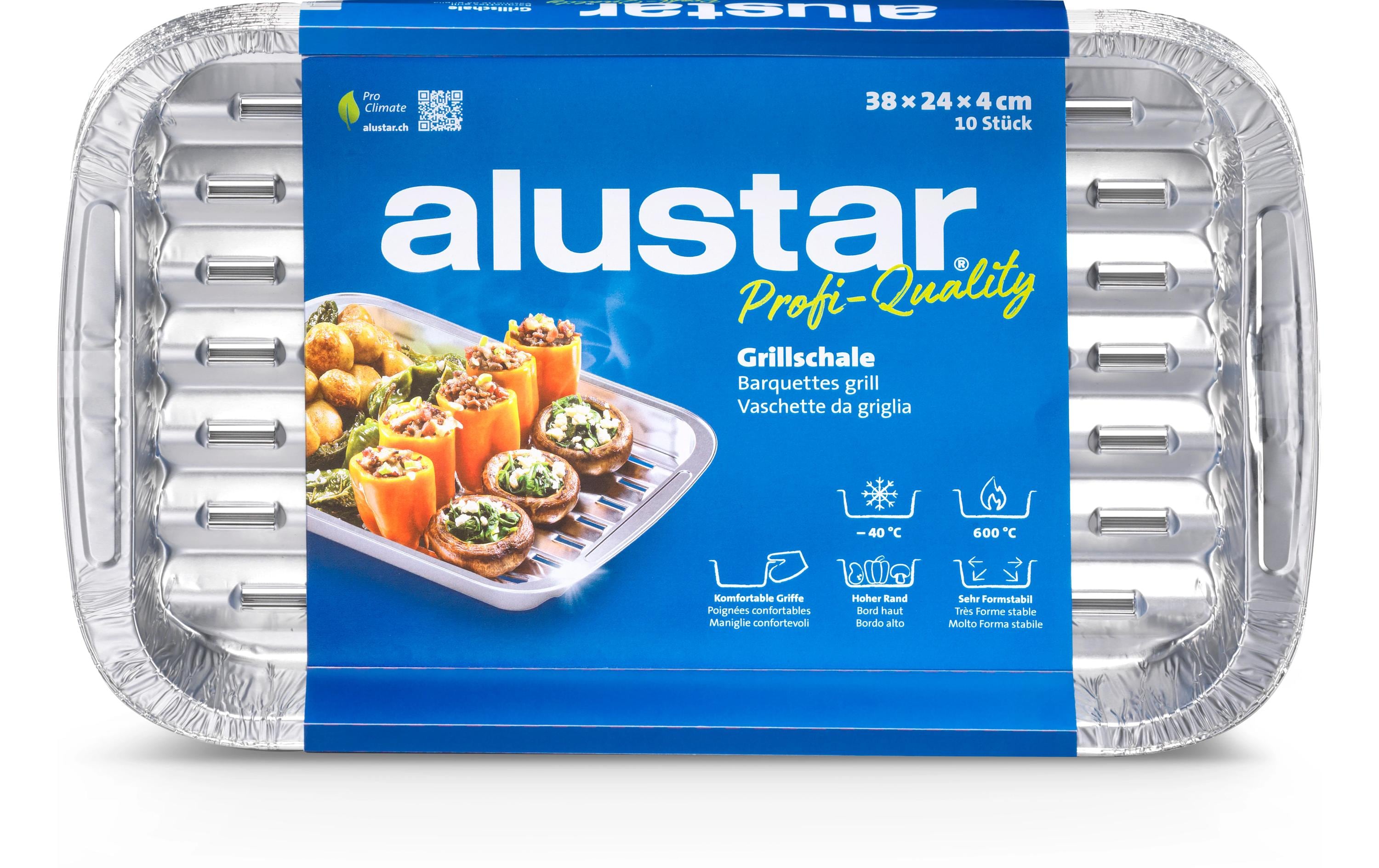 Alustar Servierplatte, Aluminium – 38 × 24 × 4 cm, Silber – 10 Stk.