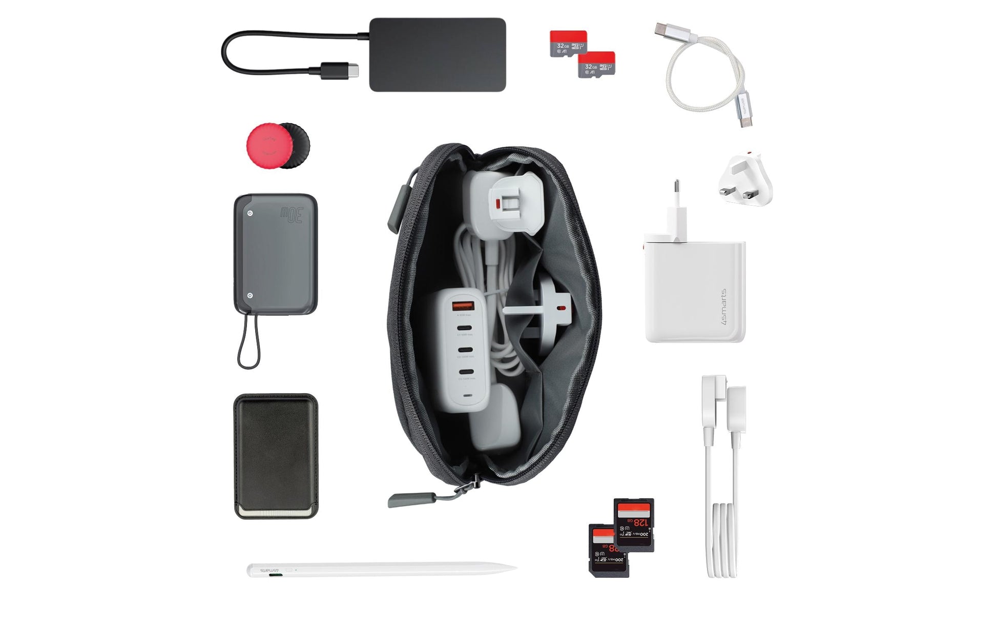 4smarts Hülle Smart Tech-Pouch – grau, Polyester