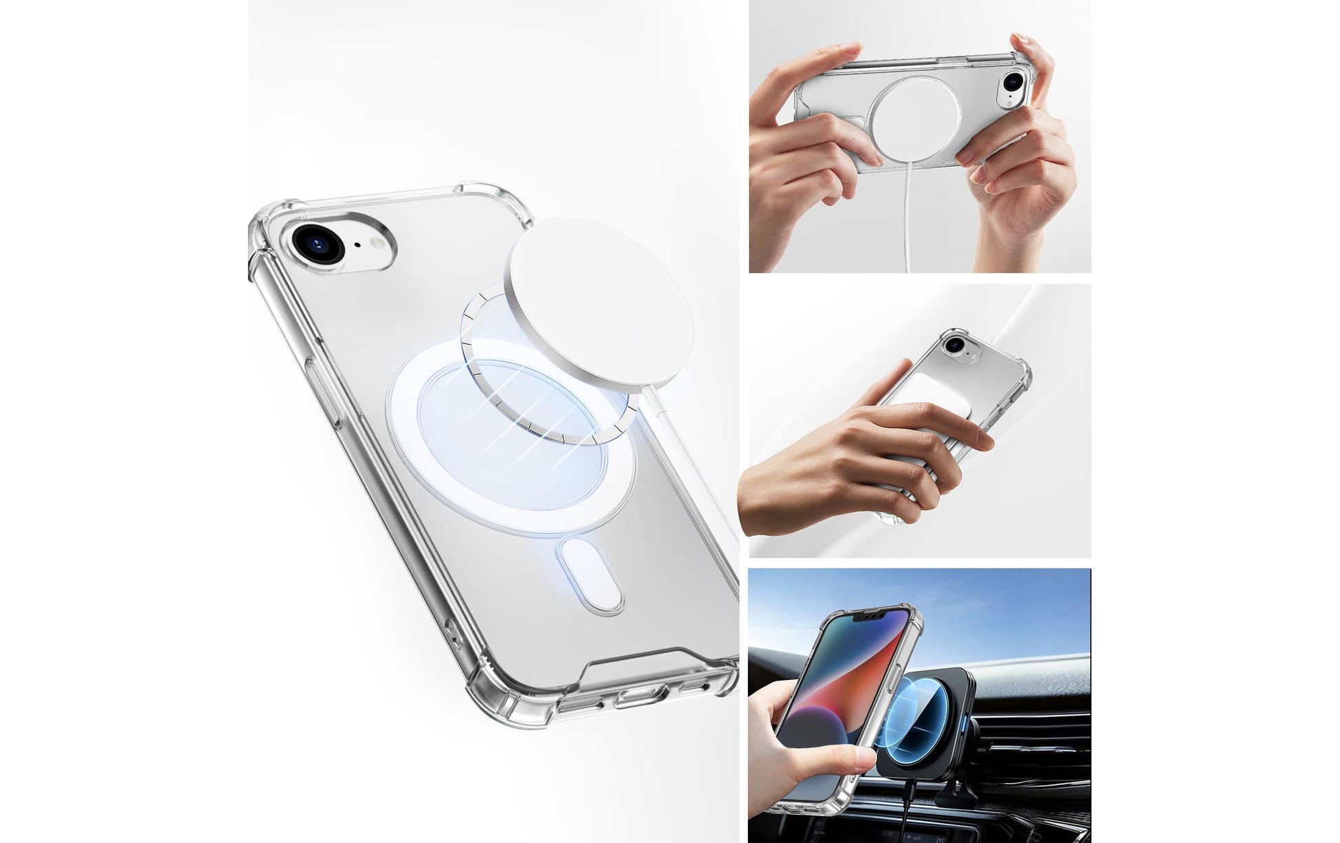 4smarts Ibiza – Backcover – für Apple iPhone 16 – MagSafe, PC+TPU, transparent