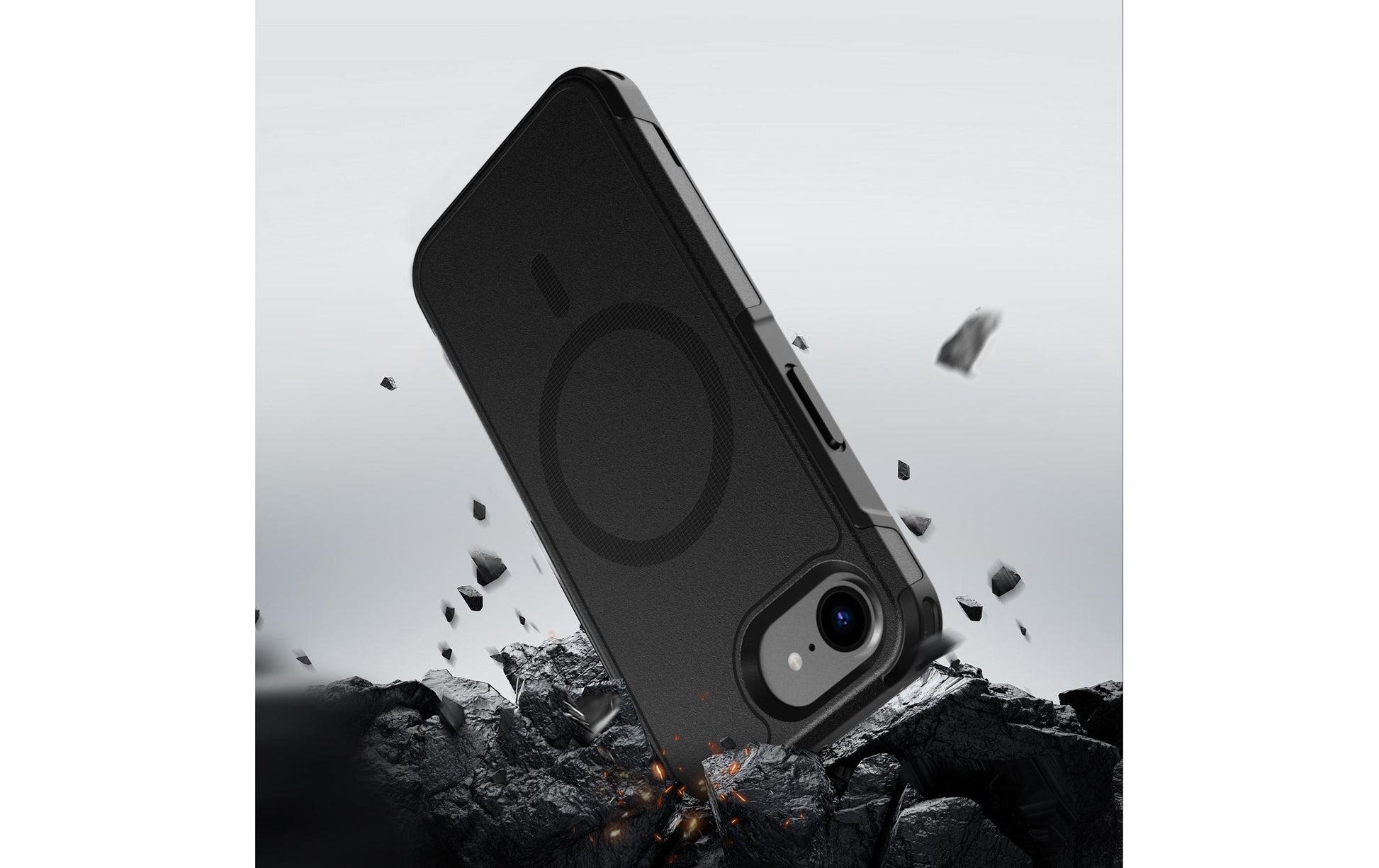 4smarts Defend Backcover – für Apple iPhone 16e, MagSafe, PC+TPU, Schwarz, bis 1,2 m Sturzsicher