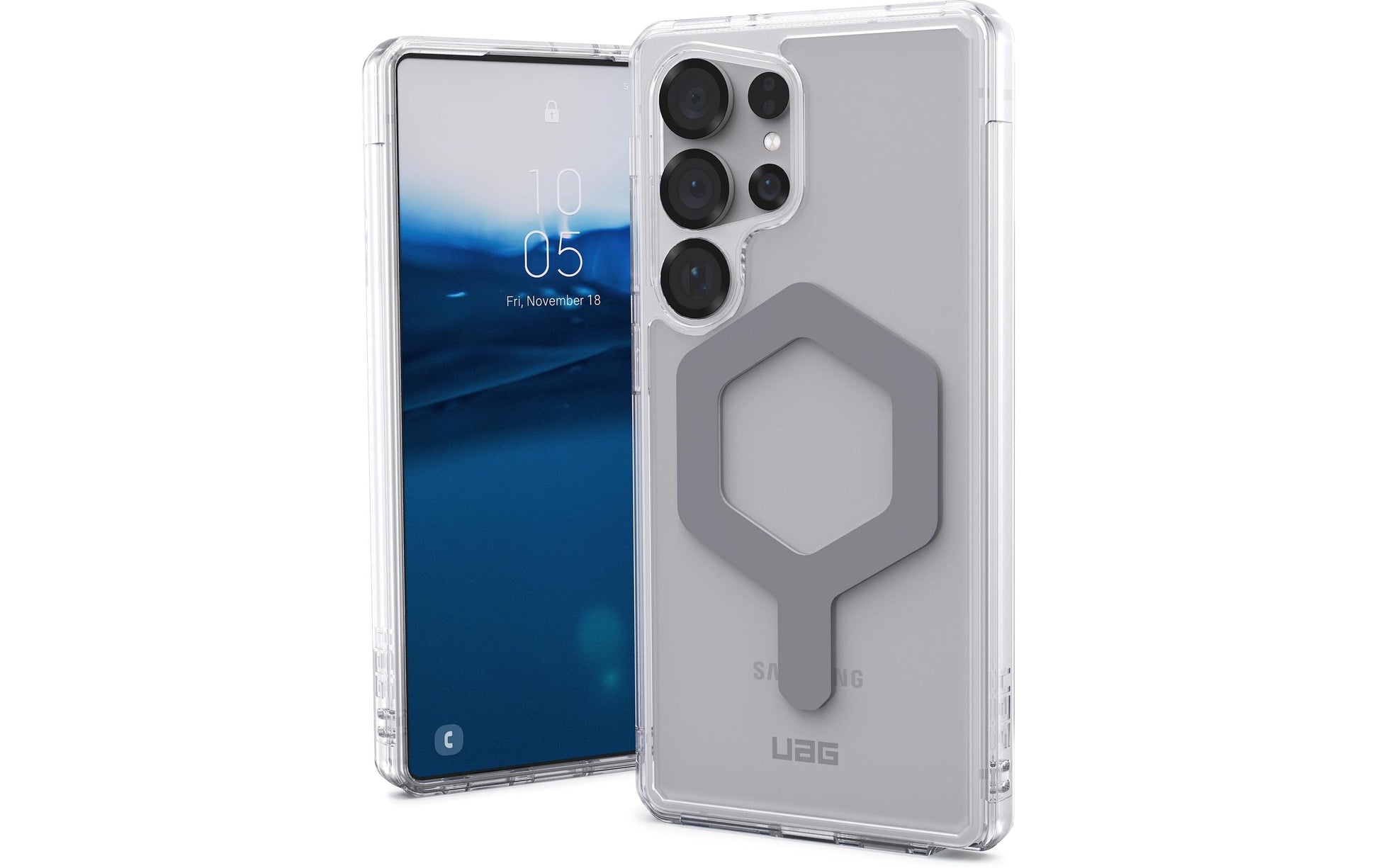 Urban Armor Gear UAG Plyo Pro – Rückcover – für Samsung Galaxy S25 Ultra, TPU, Silber/Transparent, bis 4,8 m sturzsicher