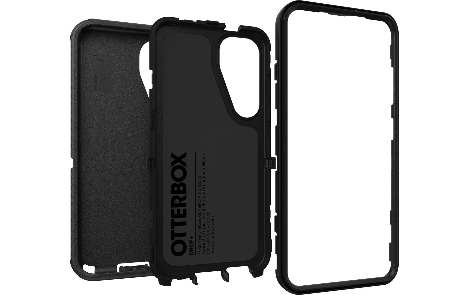 OtterBox Defender Rugged-Case – für Samsung Galaxy S25, Kunststoff, Schwarz, kratzfest