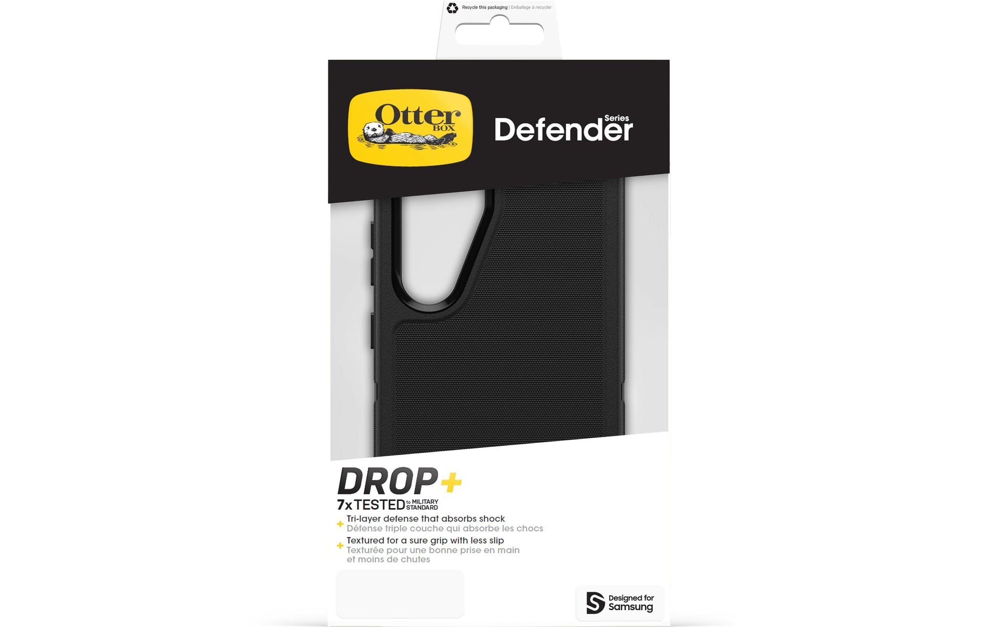 OtterBox Defender Rugged-Case – für Samsung Galaxy S25, Kunststoff, Schwarz, kratzfest