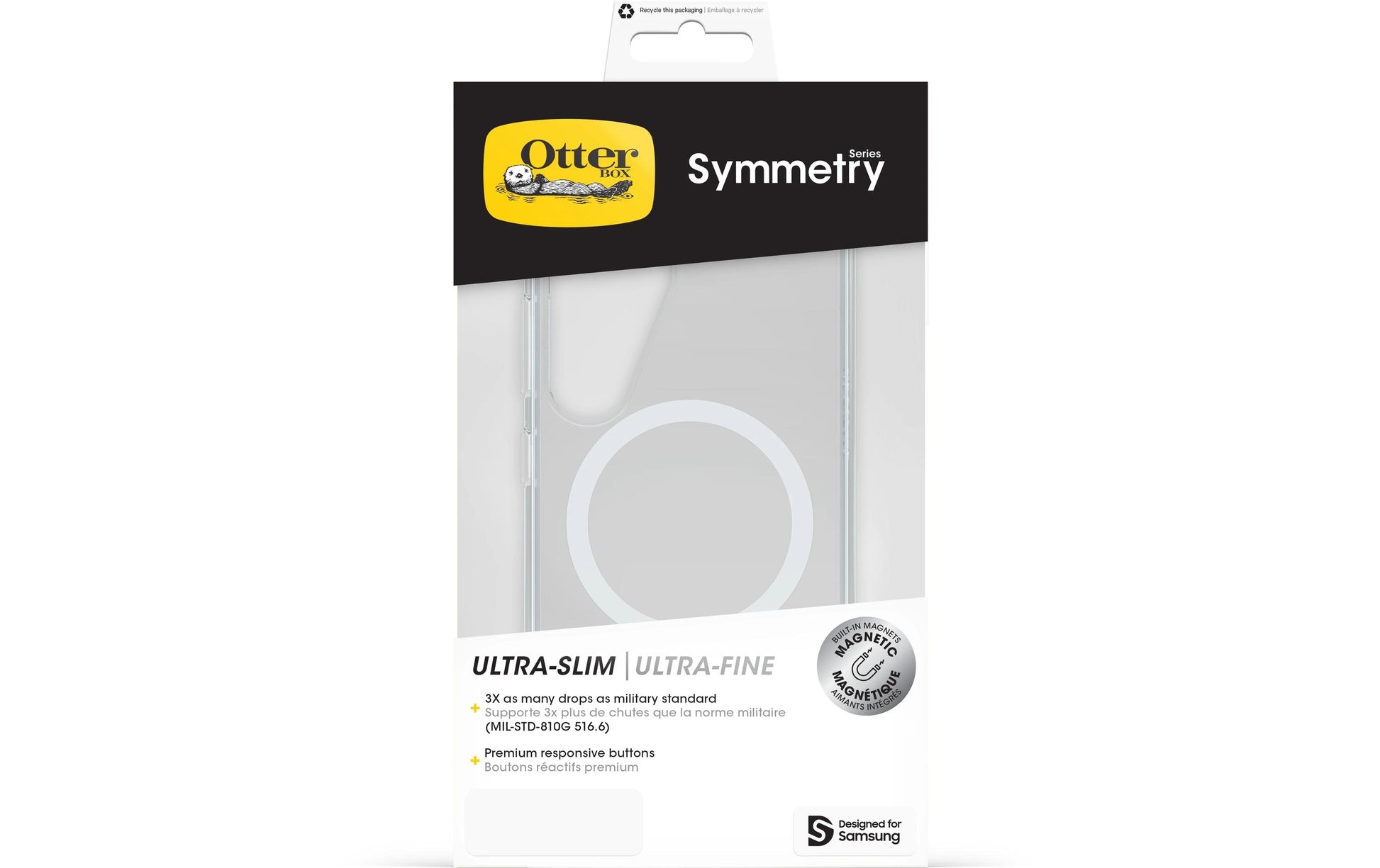 OtterBox Symmetry MagSafe Backcover – für Samsung Galaxy S25, PC, Transparent