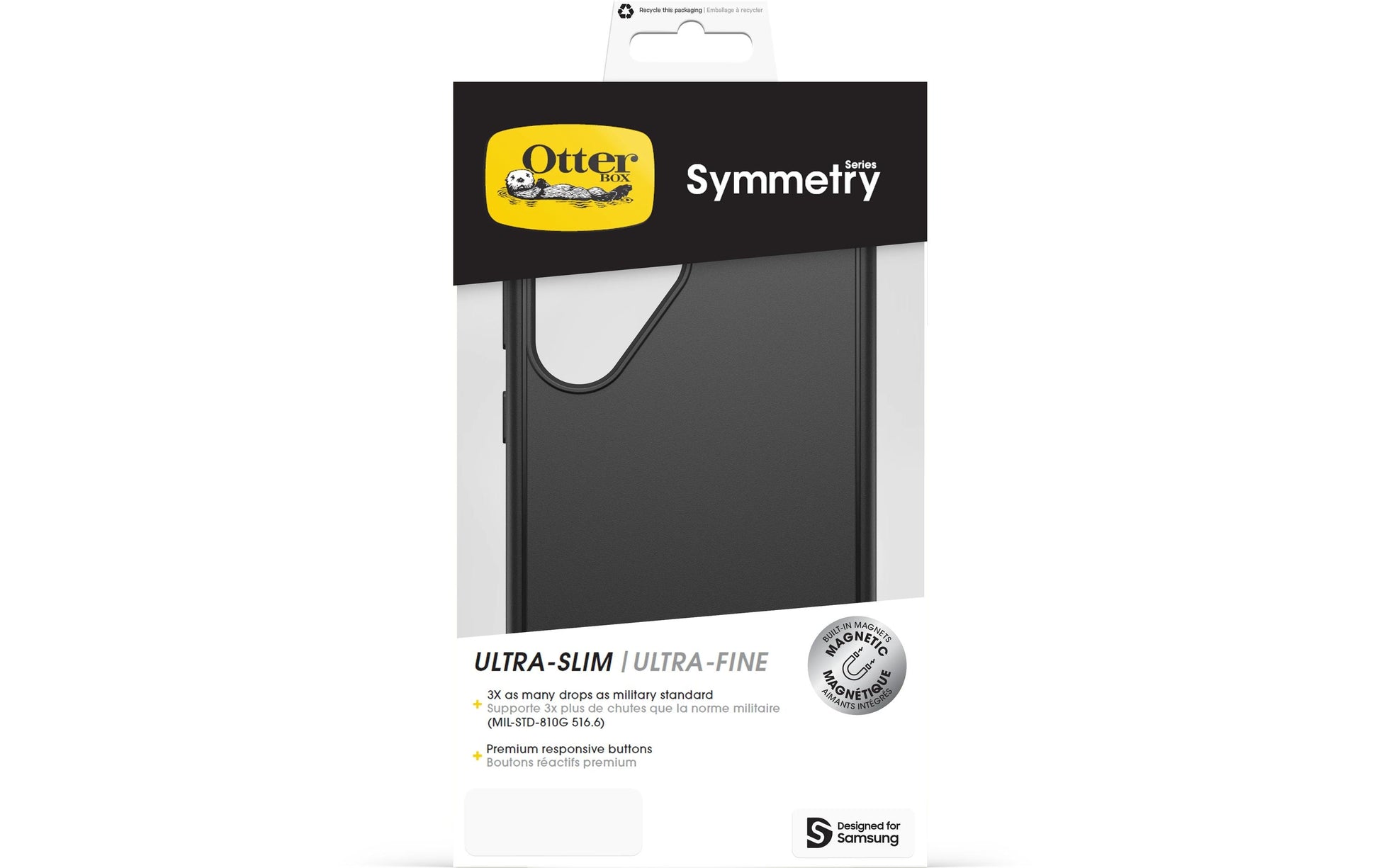OtterBox Symmetry Backcover – für Samsung Galaxy S25 Ultra, MagSafe, Kunststoff, Schwarz