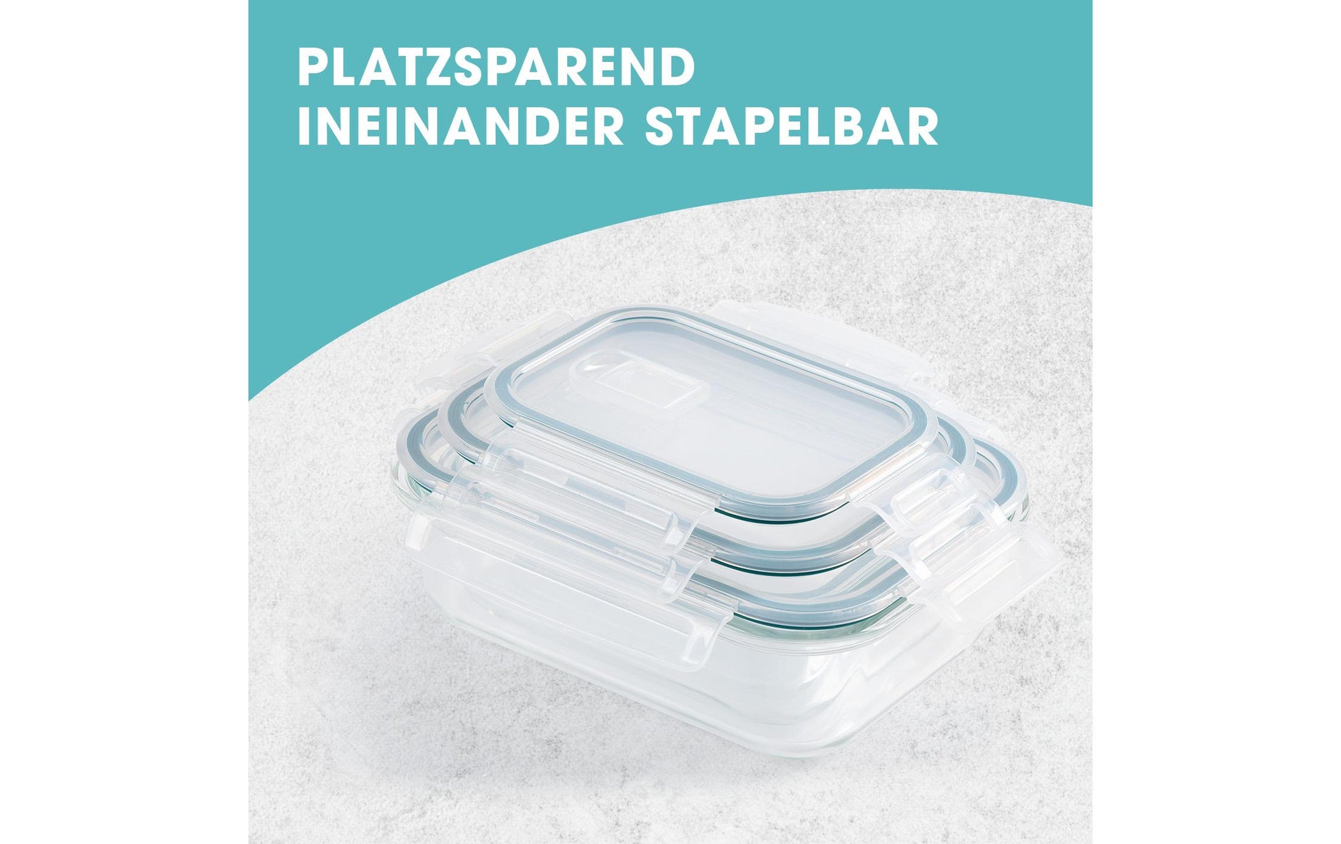 Gourmetmaxx 3-teiliges Vorratsbehälter-Set, 2,1 l, Glas/Polypropylen (PP)/Silikon, Transparent