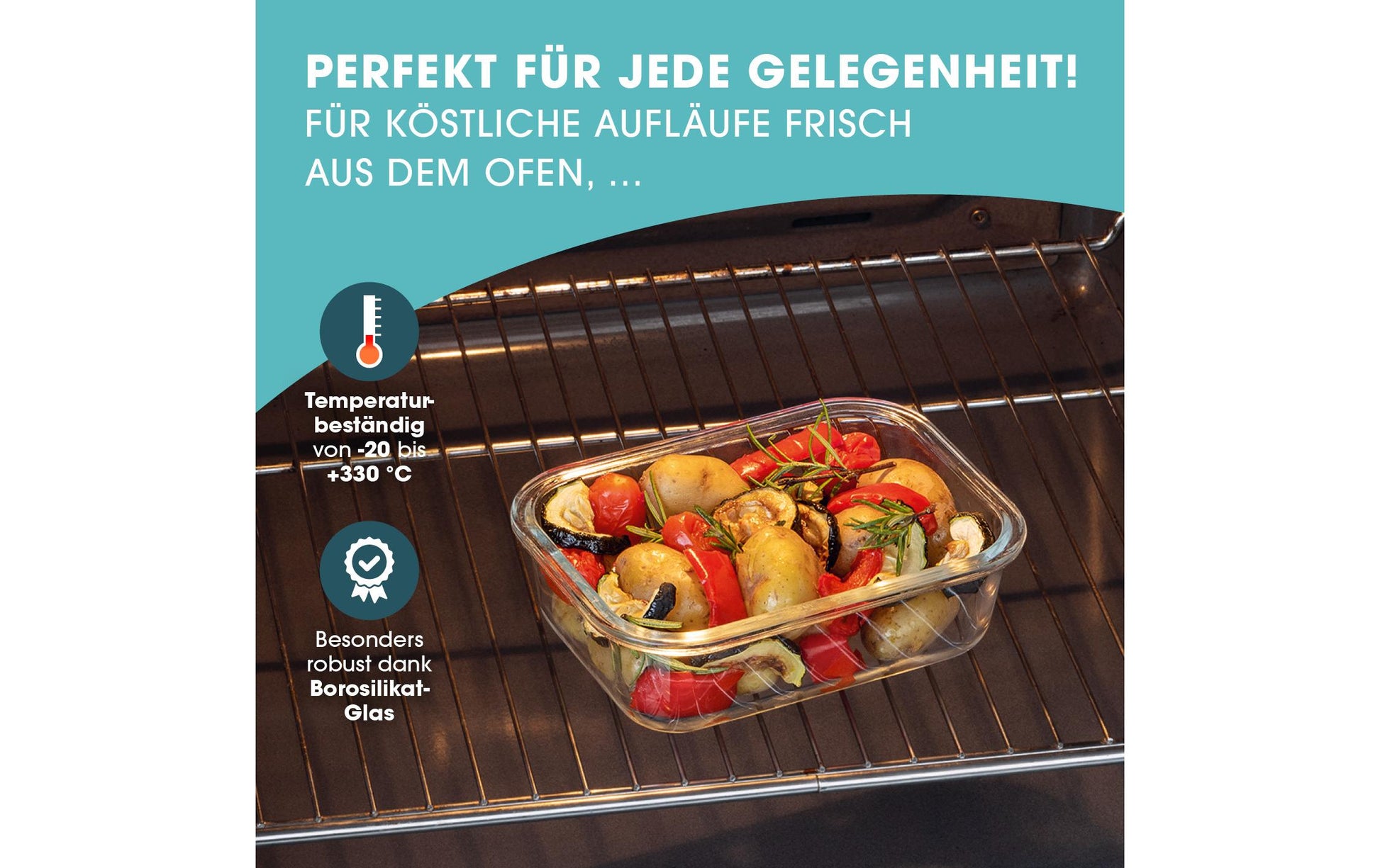 Gourmetmaxx 3-teiliges Vorratsbehälter-Set, 2,1 l, Glas/Polypropylen (PP)/Silikon, Transparent
