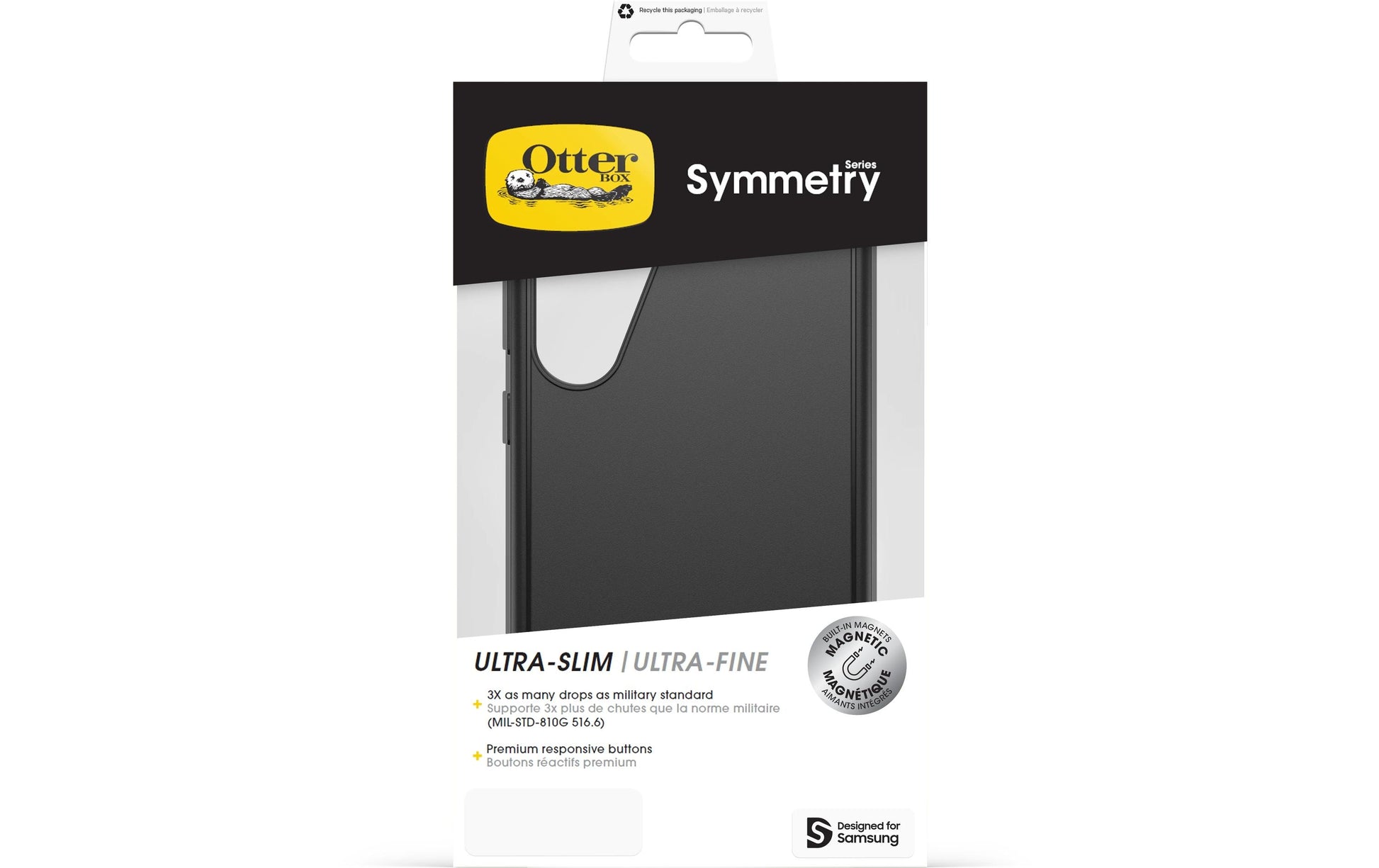 OtterBox Symmetry Backcover – für Samsung Galaxy S25+, MagSafe, Kunststoff, schwarz