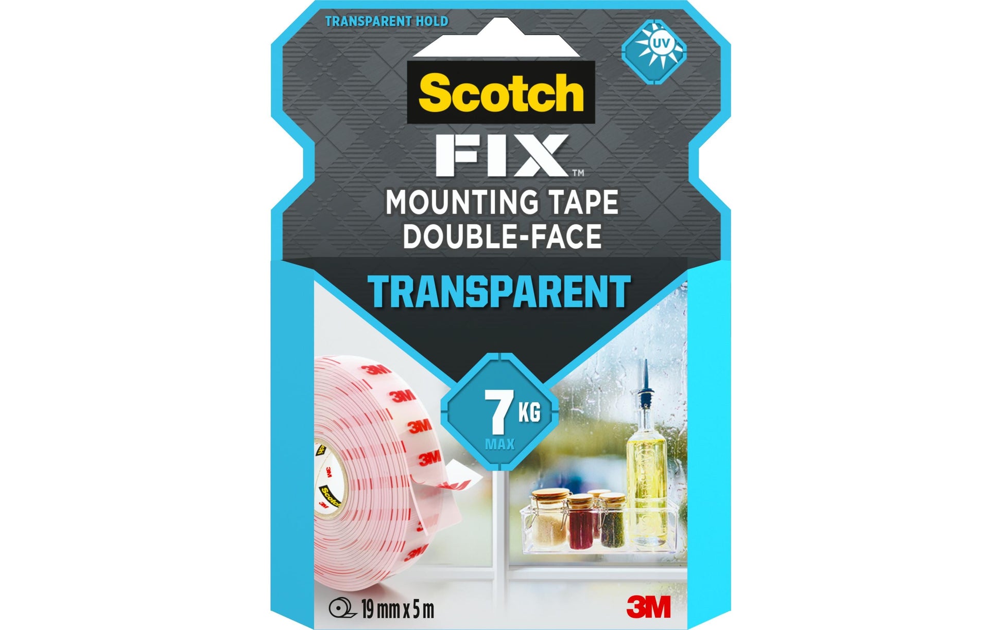 3M Montageband – 19 mm × 1,5 m, Transparent, UV-beständig