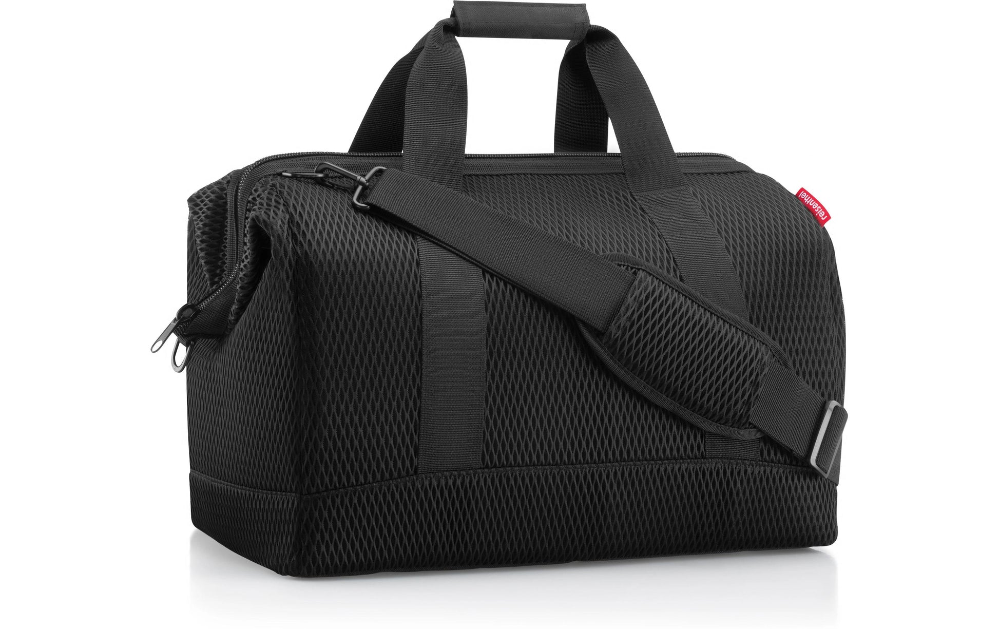 Reisenthel Umhängetasche Allrounder L – 30 l, Polyester, Mesh Schwarz, 48 × 39,5 × 29 cm