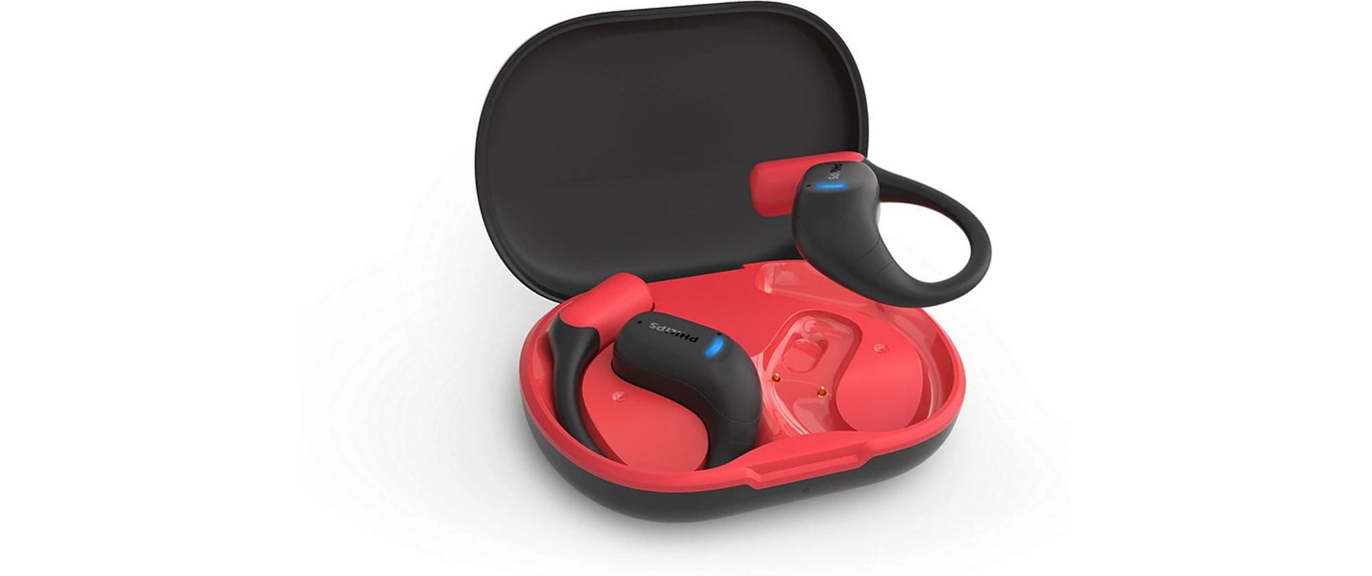 Philips TAA6709BK – Ohrbügel-Kopfhörer – Bluetooth 5.3, IP65, Ladeschale – Rot – bis 28 h