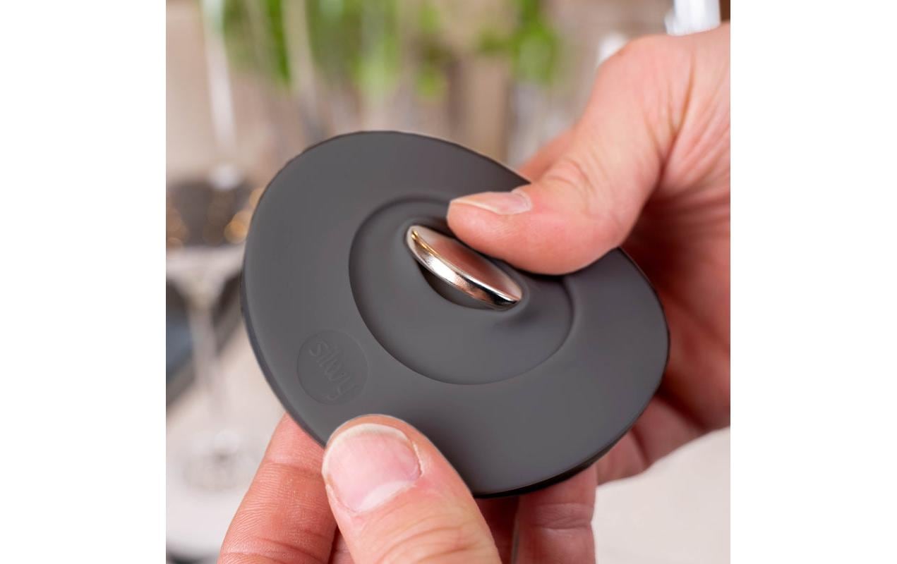 Silwy Magnet-Kondom – Ø 8,6 × 12 cm, Silikon, Schwarz, mit Haftmagnet, rutschfest, für Stielgläser
