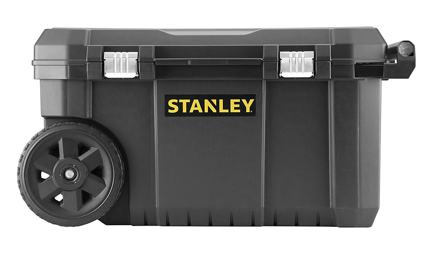 Stanley STST1-80150 Werkzeugbox 50 l – leer, Teleskopgriff, 2 Rollen, schwarz, B 344 × H 404 × T 665 mm