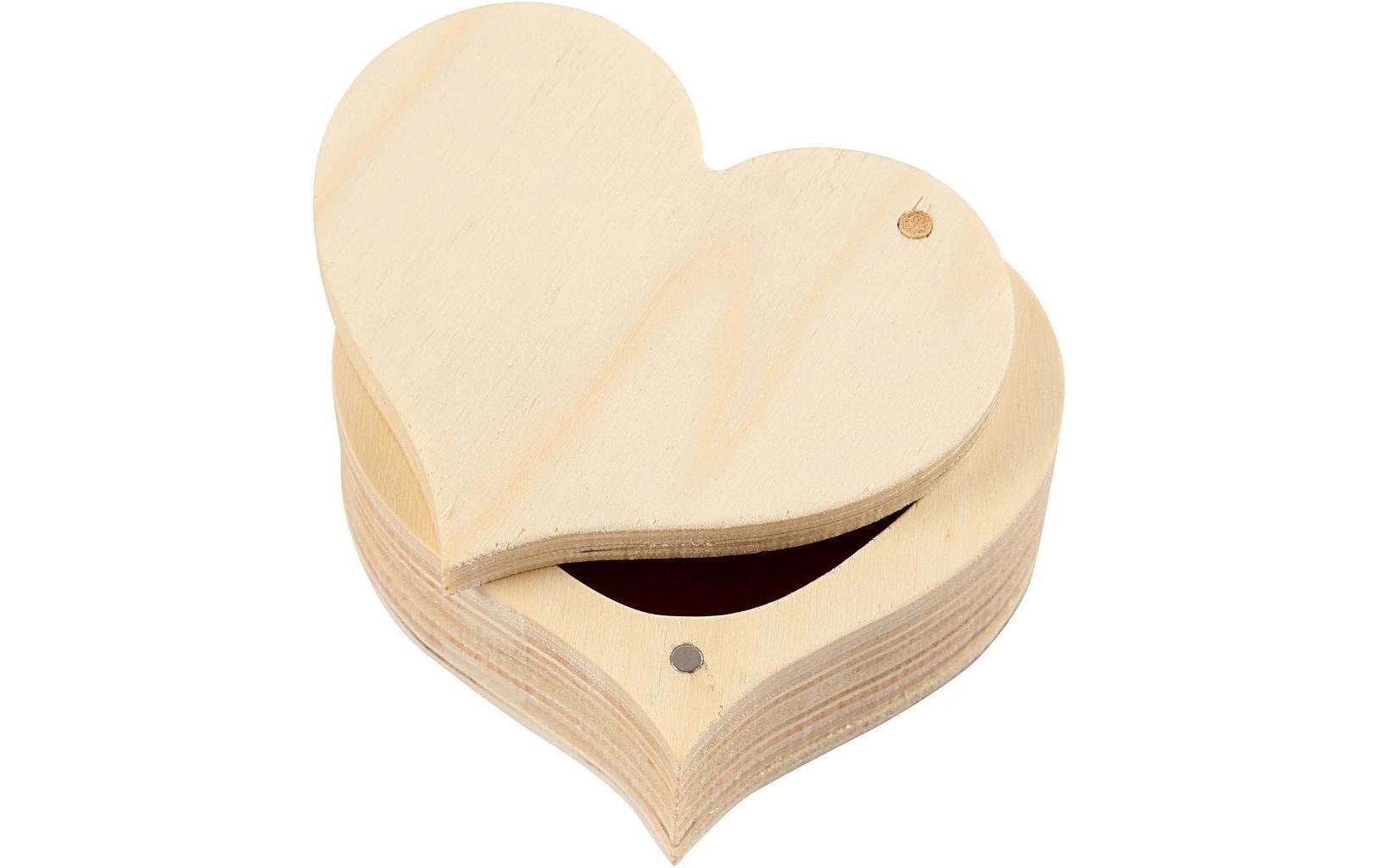 Creativ Company Aufbewahrungsbox Herz – Holz – Braun – 90 × 40 × 26 mm