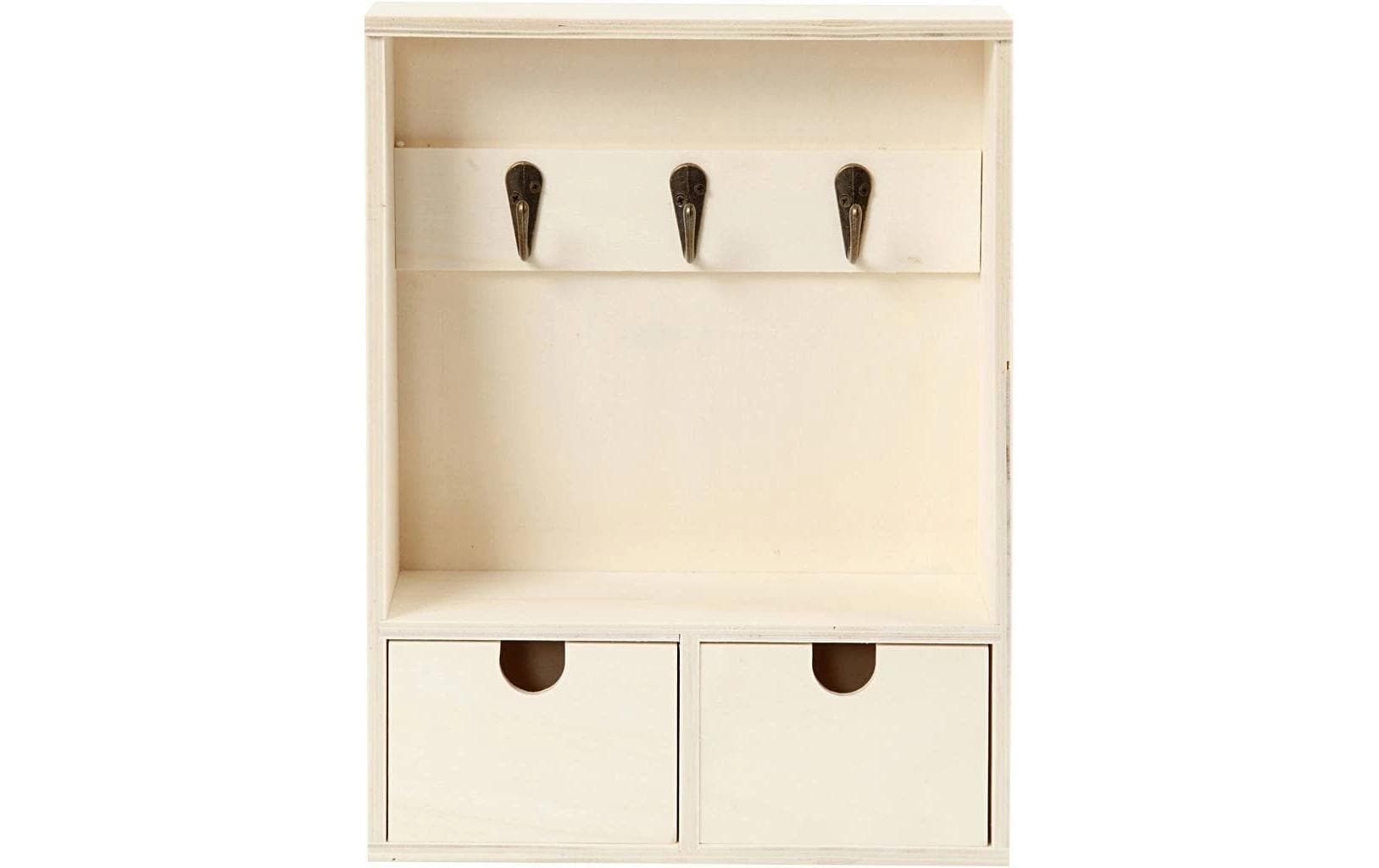 Creativ Company Wandgarderobe mit 3 Haken – Holz – braun – 220 × 285 × 80 mm