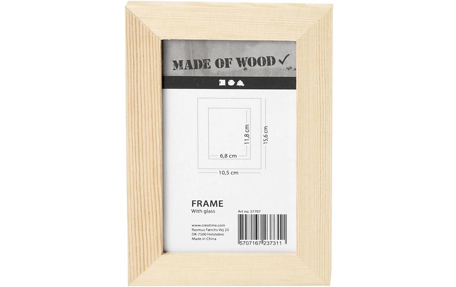 Creativ Company Bilderrahmen – für 6,8 × 11,8 cm – Holz & Glas, Natur