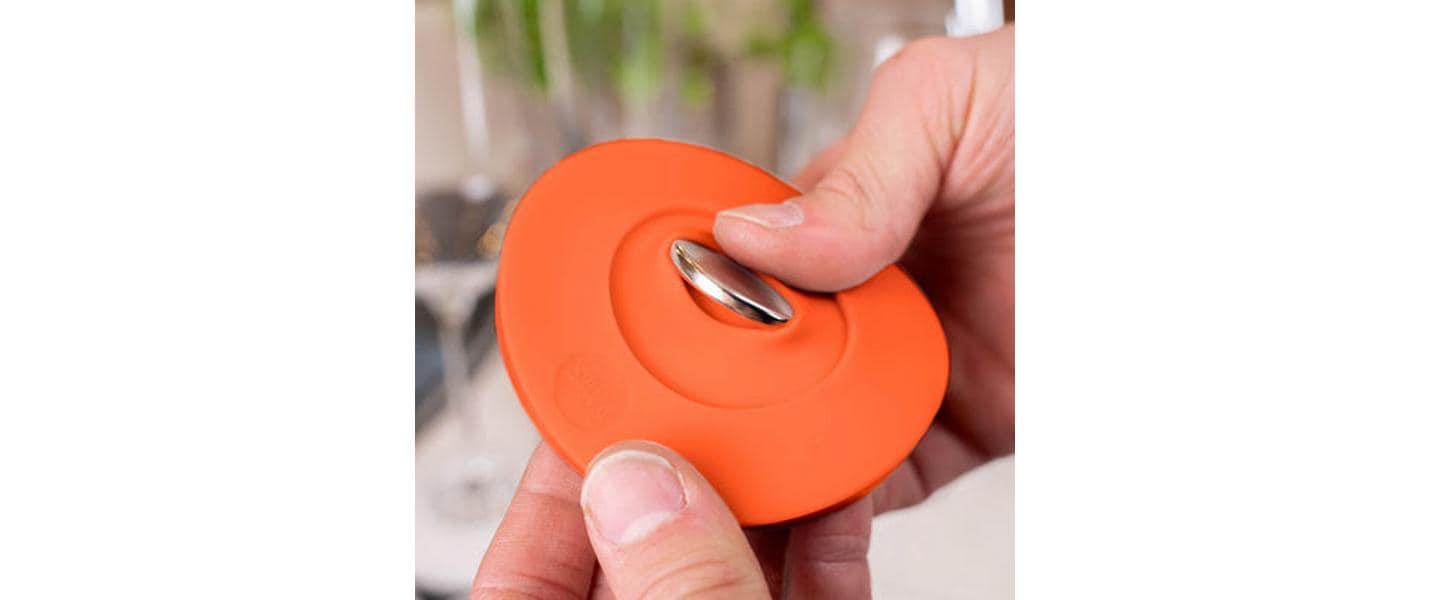 Silwy Magnet-Kondom – Ø 8,6 cm, H 12,0 cm, Silikon, Orange, mit Haftmagnet, rutschfest, für Stielgläser