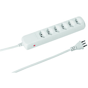 Steffen POWER EASY Steckdosenleiste – 6× T13, 1,5 m, ohne Schalter, weiss