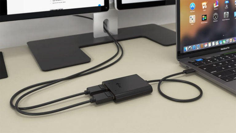 i-tec USB-C zu 2× DisplayPort Adapter – 4K (3840 × 2160), 0,3 m – für Windows/Mac/Linux