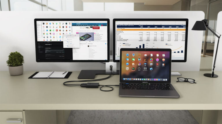 i-tec USB-C zu 2× DisplayPort Adapter – 4K (3840 × 2160), 0,3 m – für Windows/Mac/Linux