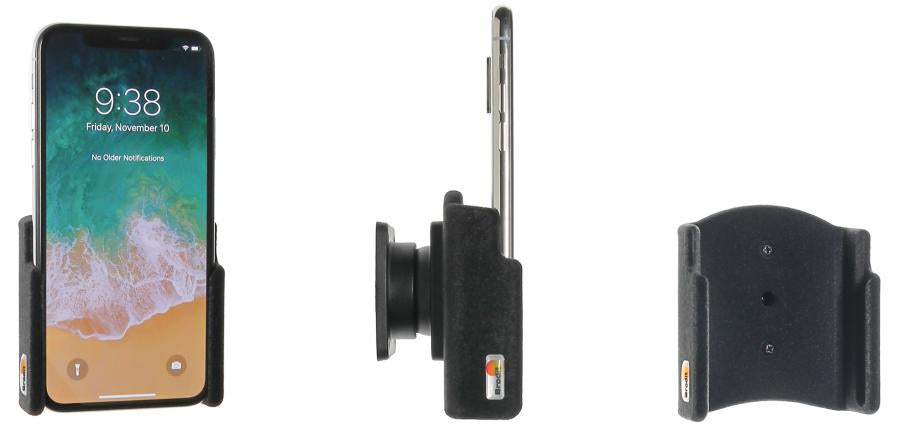 Brodit 511997 – Auto-Halterung (passiv) – drehbar 360°, neigbar 0–20° – für Apple iPhone X – Schwarz