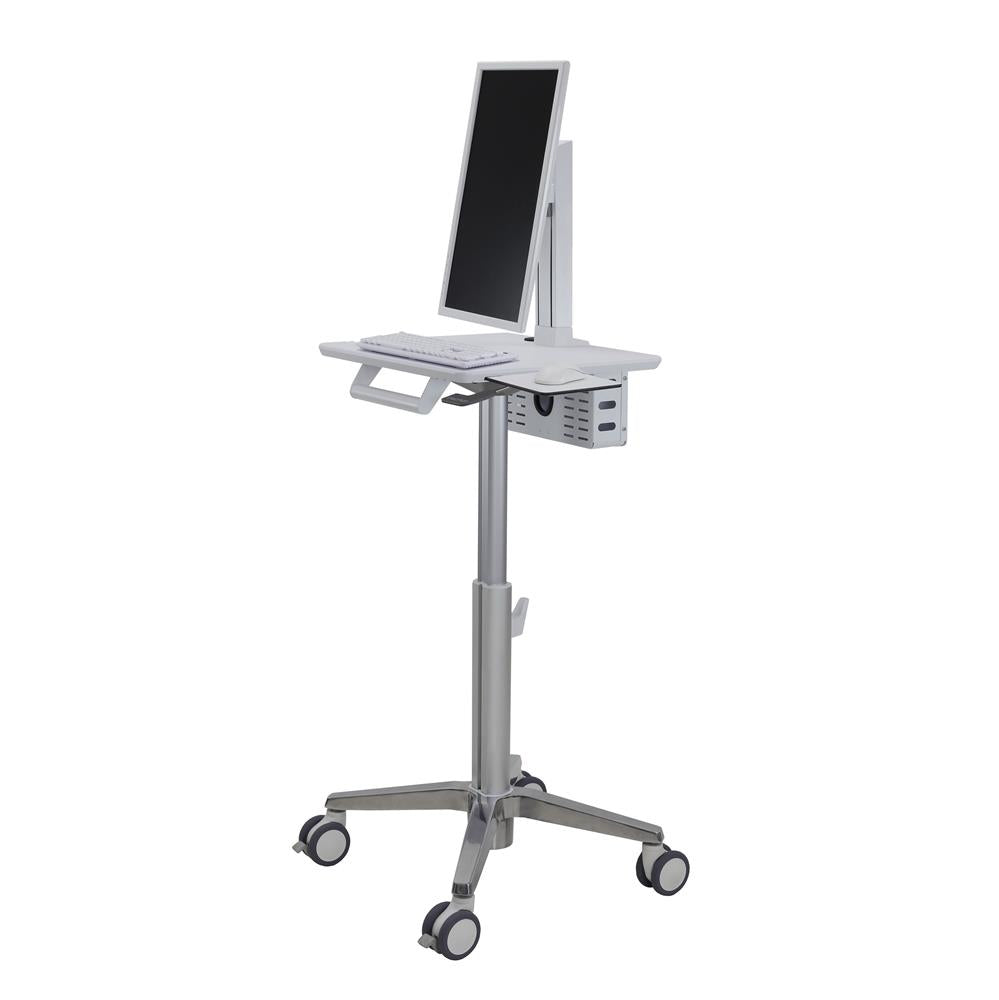 Ergotron StyleView – Monitorwagen für Monitore bis 24", höhenverstellbar 76,8–117,5 cm, 360° drehbar, weiss