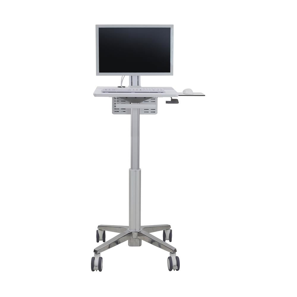 Ergotron StyleView – Monitorwagen für Monitore bis 24", höhenverstellbar 76,8–117,5 cm, 360° drehbar, weiss