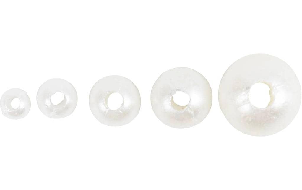 Creativ Company Perlenset, Wachs (Bienenwachs) – Perlweiss – Ø 8 mm, Loch 1,3 mm – 5000 Stk.
