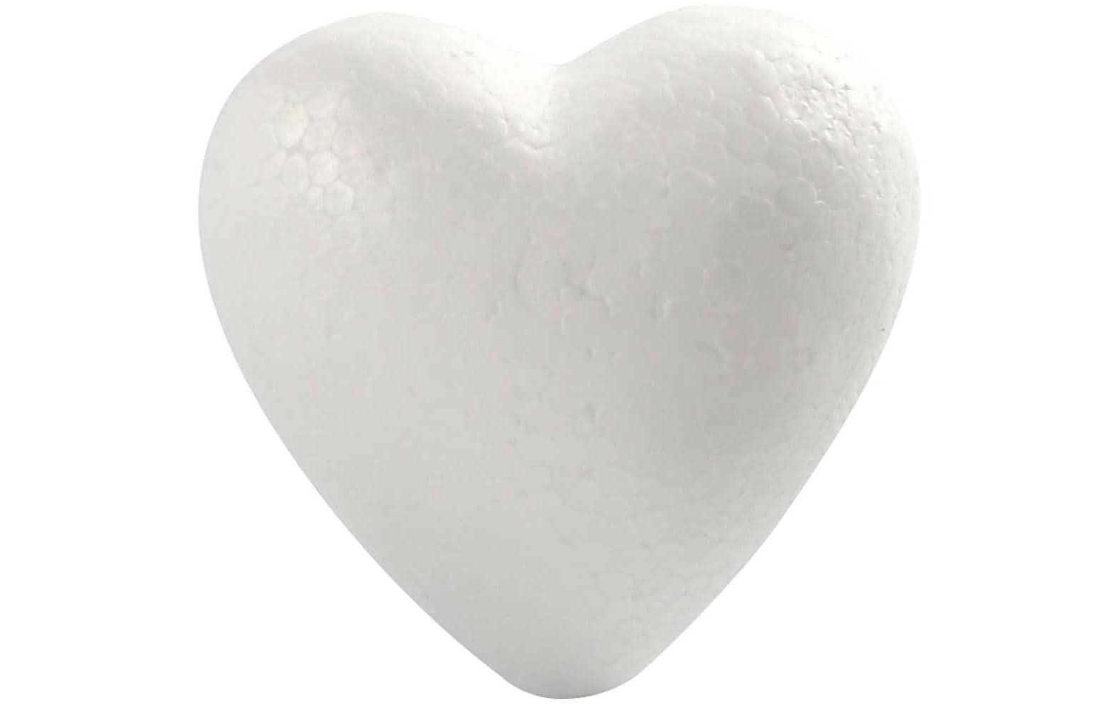 Creativ Company Styroporherz, Polystyrol, Weiss, 8 × 8 × 4,5 cm, 50 Stk.