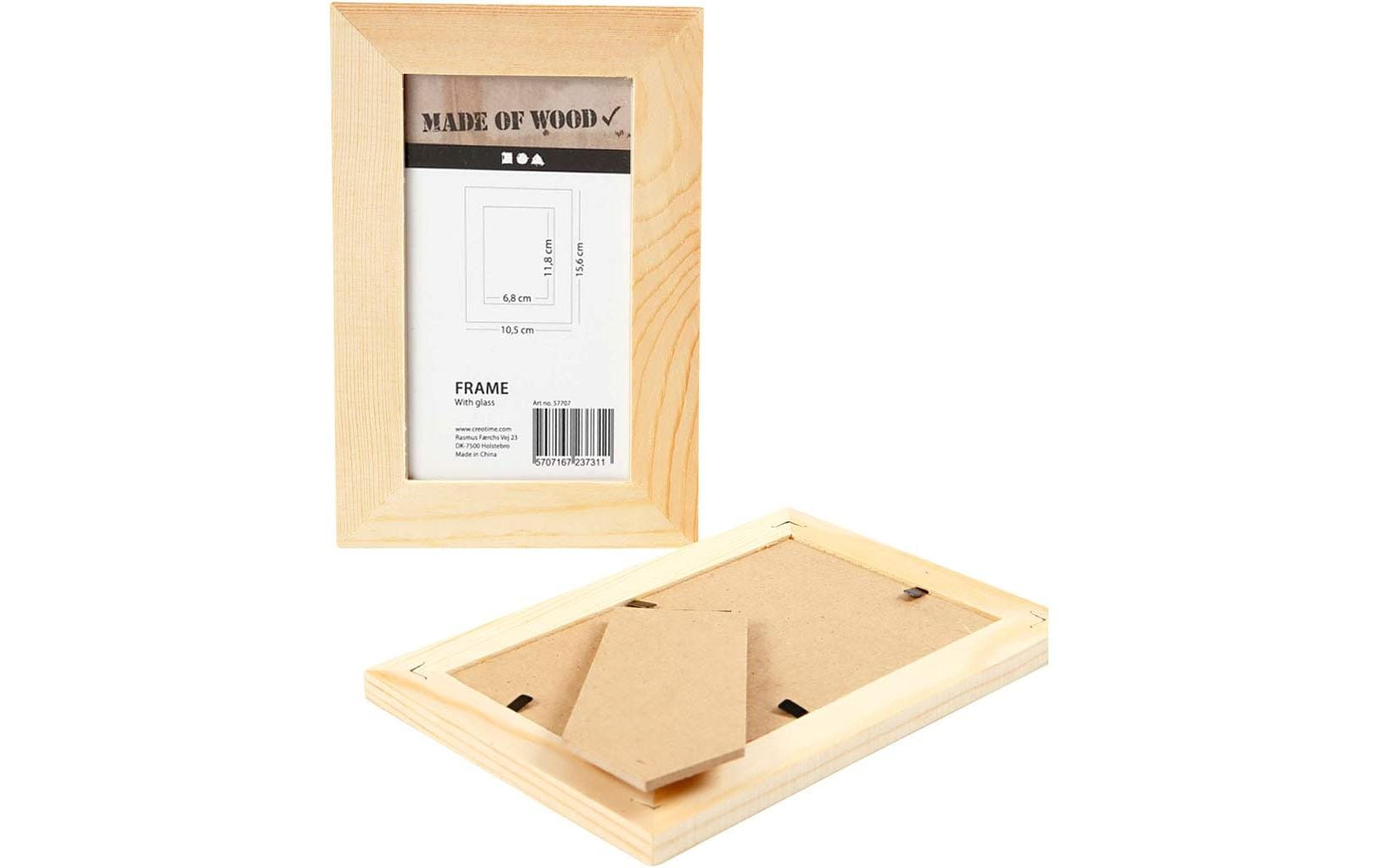 Creativ Company Bilderrahmen – für 6,8 × 11,8 cm – Holz & Glas, Natur