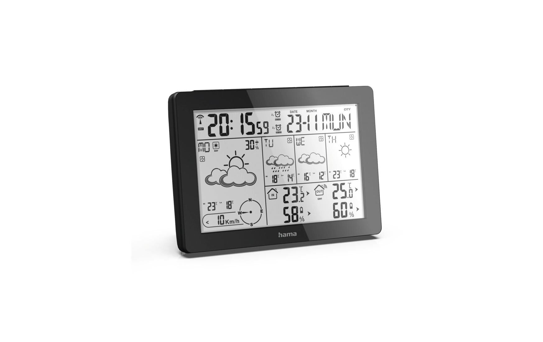 Hama Meteotime Temperatur-/Feuchtesensor – −20–60 °C, 20–95 %, Innen/Aussen