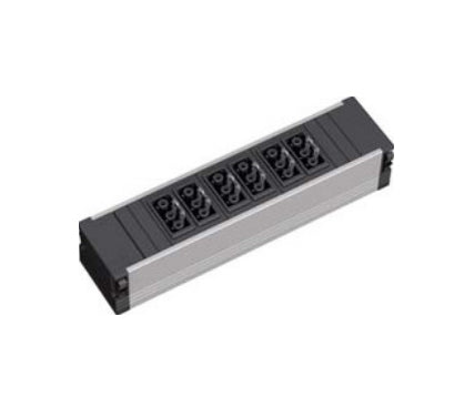 Bachmann Consolidation Point Einbausteckdosenleiste, 6×GST18, Einbau (Profilrückseite) – Schwarz
