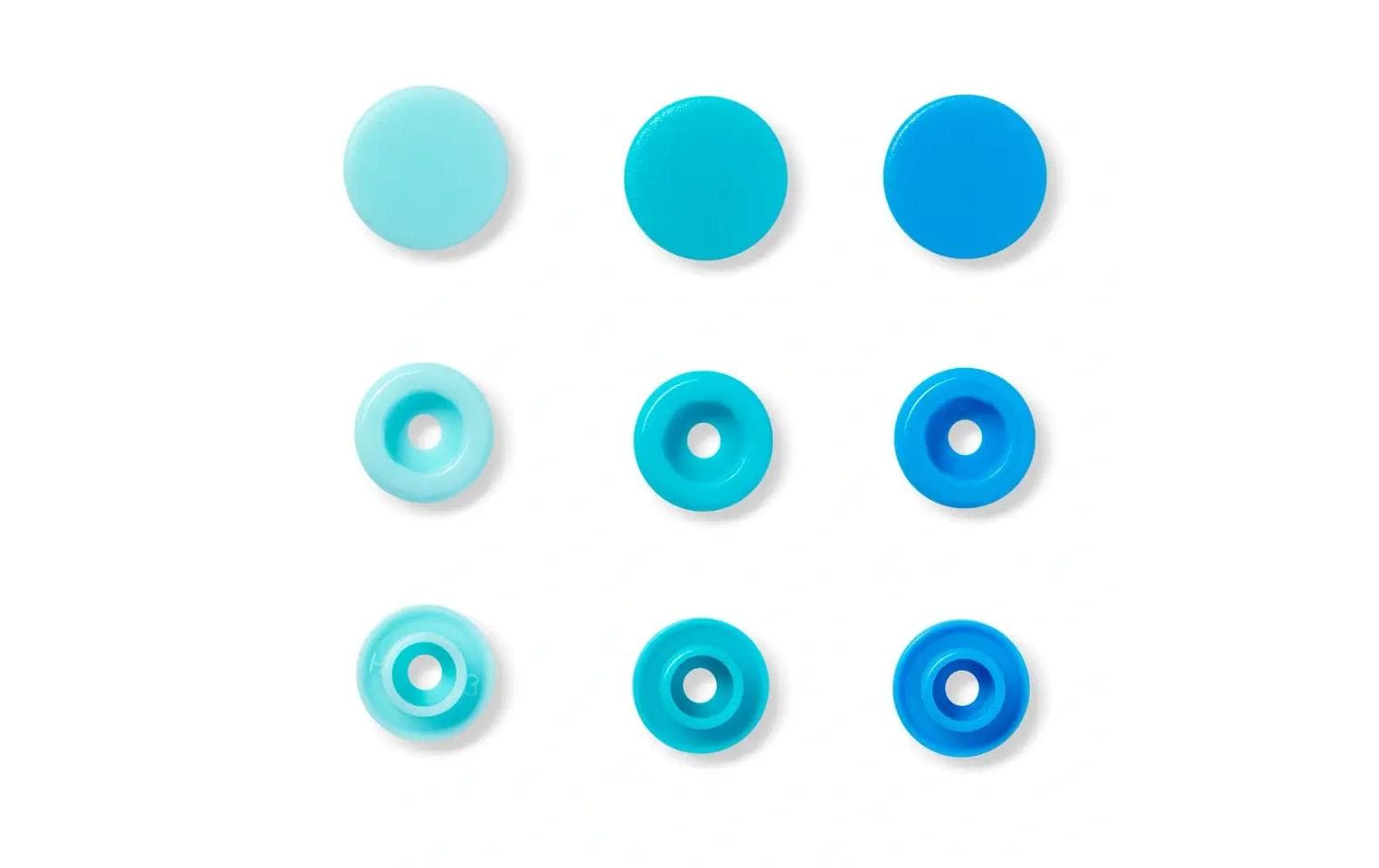 Prym Knöpfe Ø 12,4 mm – Kunststoff (POM), blau, 30 Stück