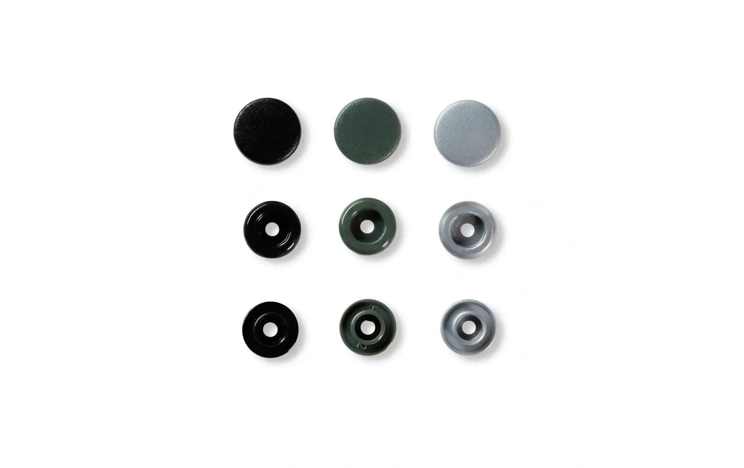 Prym Druckknopf Ø 12,4 mm – Kunststoff (POM), Grau, 30 Stück