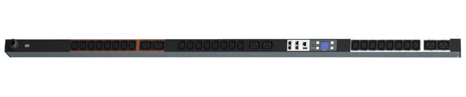 Bachmann Rack-PDU – 24× IEC C13, 6× IEC C19, CEE 16A (3P+N+PE) 400 V/16 A, 3 m, schwarz, mit Messfunktion