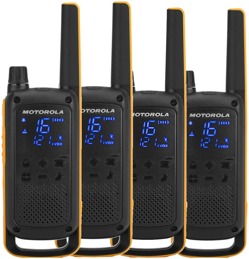 Motorola TLKR T82 Extreme – Funkgerät, schwarz, orange, 4er-Set