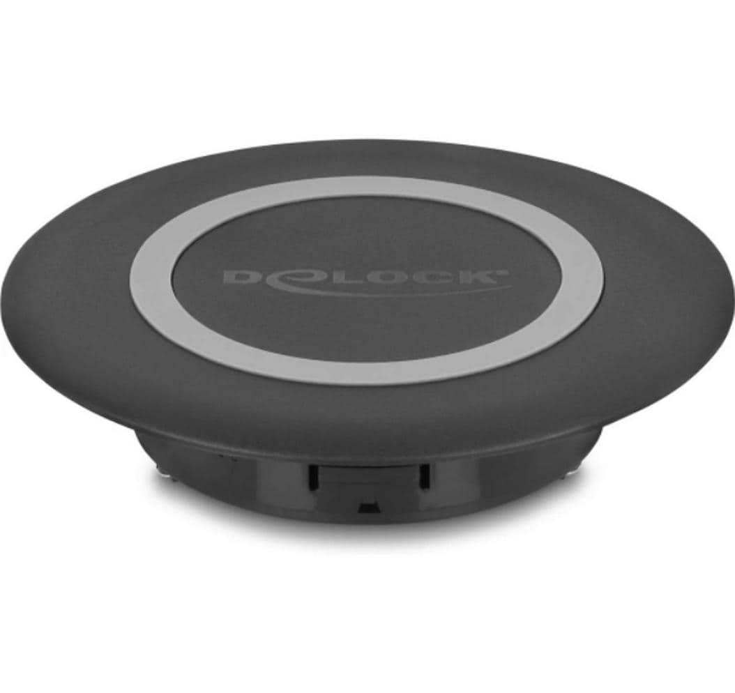 DeLOCK Kabelloses Ladegerät 15 W – Qi, USB-C×1 – Tischeinbau – für Smartphones – Schwarz