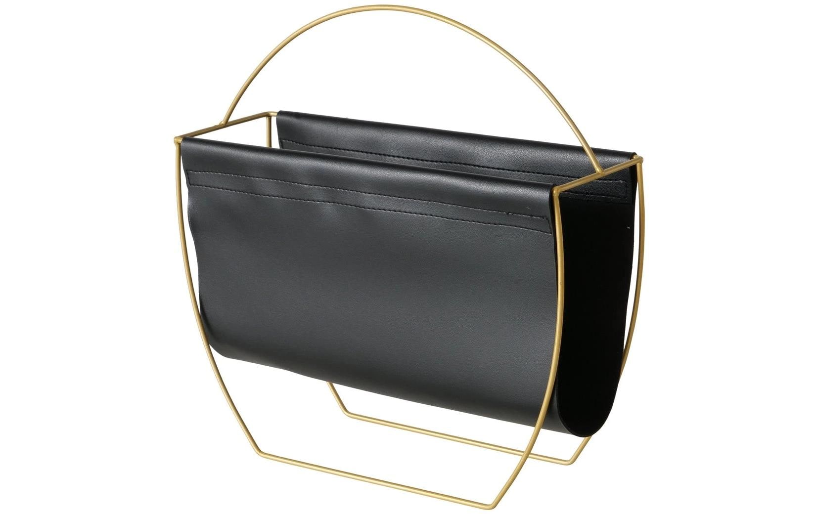 Boltze Rulana Zeitschriftenständer – Metall/Polyurethan – Gold – 400 × 140 × 405 mm