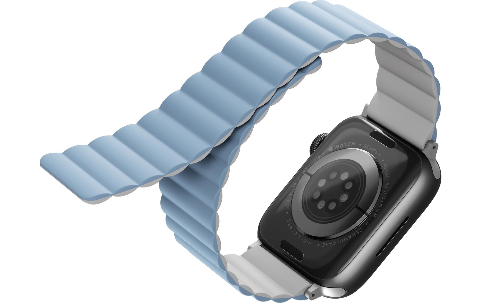 Uniq Revix – Armband – für Apple Watch (diverse Grössen), Blau, Silikon, Edelstahl