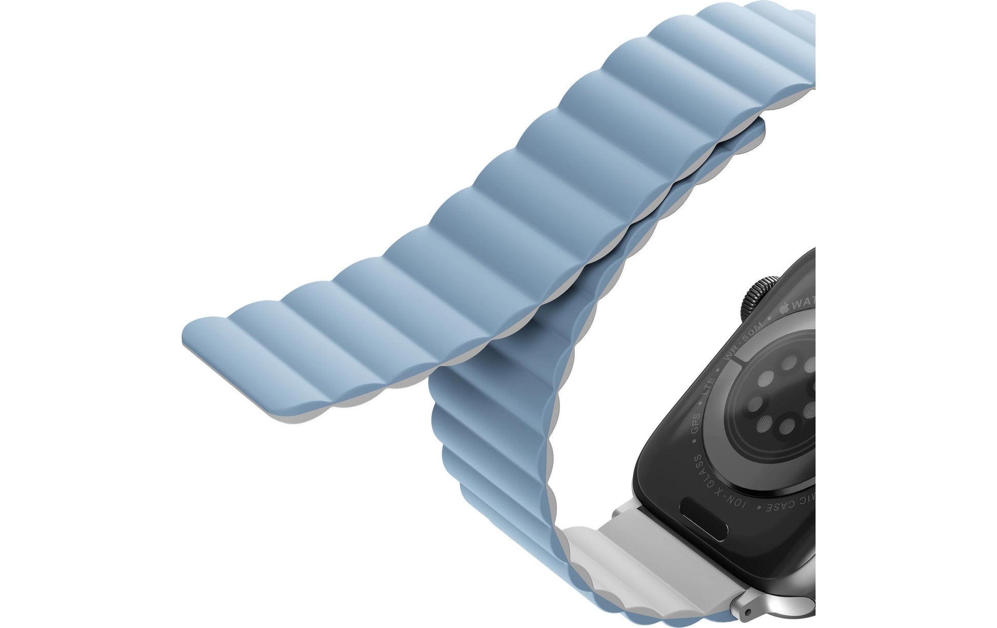Uniq Revix – Armband – für Apple Watch (diverse Grössen), Blau, Silikon, Edelstahl