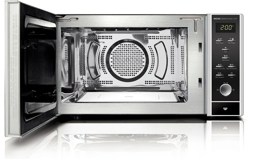 Caso Kombi-Mikrowelle MCG30 Ceramic Chef – 30 l, Grill & Heissluft, 900 W – Schwarz